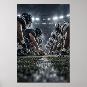 American Football Line of Scrimmage – Schwarz und Poster