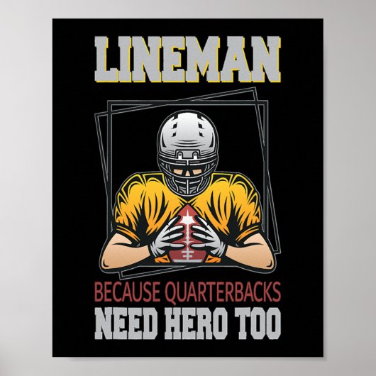 American Football Lineman wegen Quarterbacks Poster (Vorne)