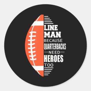 American Football Lineman wegen Quarterbacks Runder Aufkleber