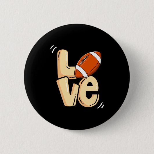 American Football Love Valentines Rugby Srts Pl _1 Button (Vorderseite)