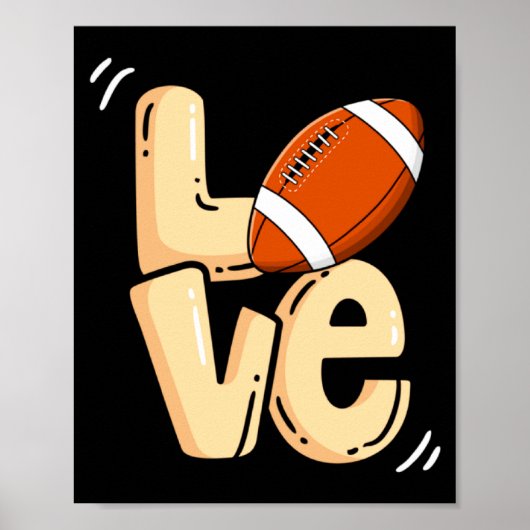 American Football Love Valentines Rugby Srts Pl _1 Poster (Vorne)