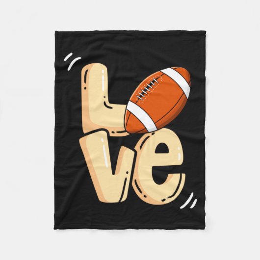 American Football Love Valentines Rugby Srts Pl Fleecedecke (Vorderseite)