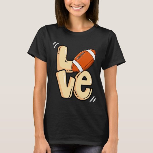 American Football Love Valentines Rugby Srts Pl T-Shirt (Vorderseite)
