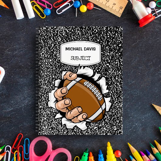 American Football Lover Custom Personalisiert Spir Notizblock