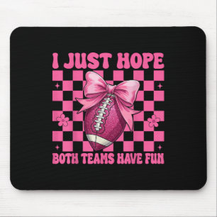 American Football Mädchen Mom Ich hoffe einfach, b Mousepad