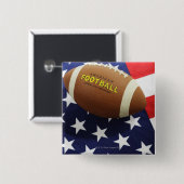 American Football mit US-Flagge Button (Vorne & Hinten)