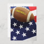 American Football mit US-Flagge Postkarte (Vorne/Hinten)