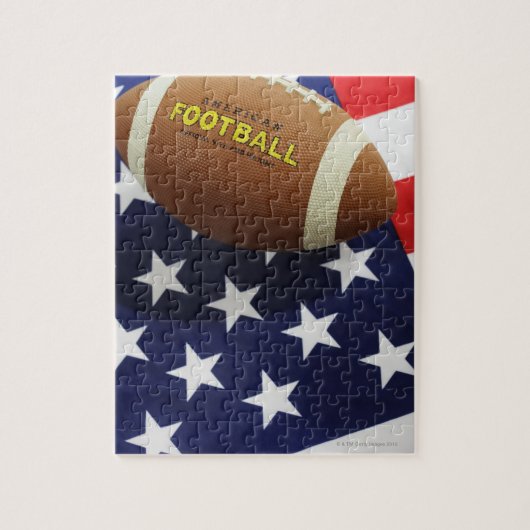 American Football mit US-Flagge Puzzle (Vertikal)
