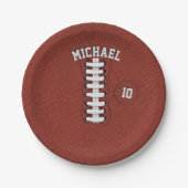 American Football Name Birthday Party Paper Plate Pappteller (Vorderseite)