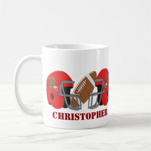 American Football - Name einfach hinzufügen Kaffeetasse (Links)