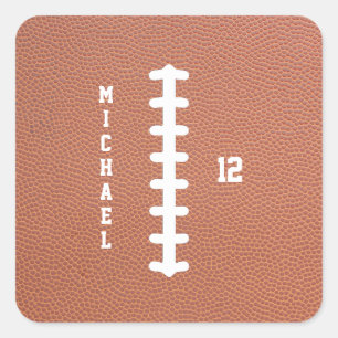 American Football Name Geburtstagsfeier Quadratischer Aufkleber