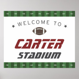 American Football Navy Red Geburtstag Begrüßungsze Poster