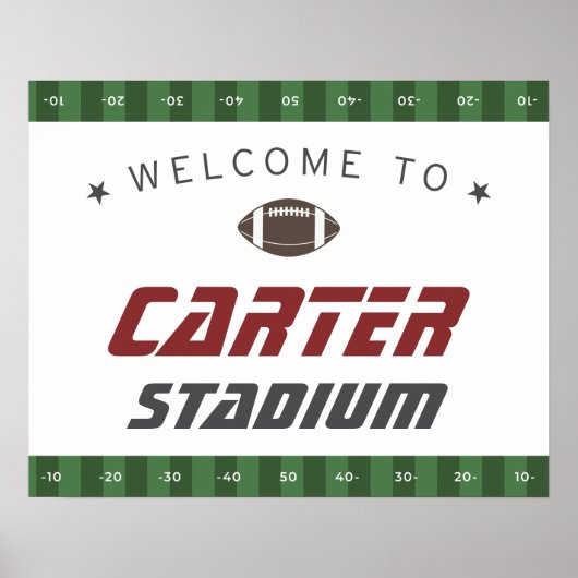 American Football Navy Red Geburtstag Begrüßungsze Poster (Vorne)