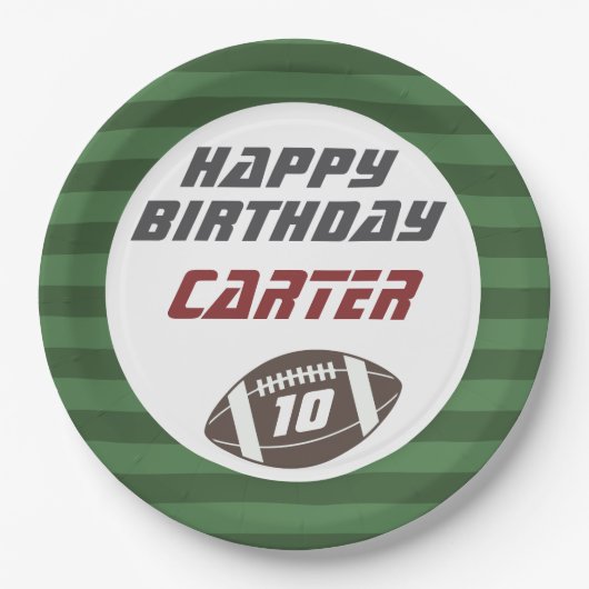 American Football Navy Rot, Jegliches Alter Geburt Pappteller (Vorderseite)