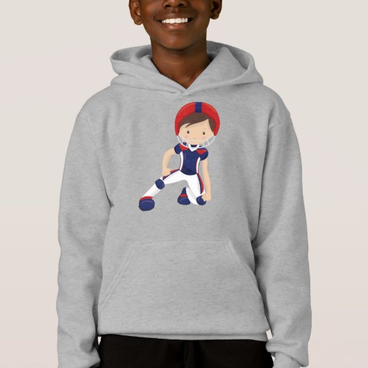 American Football, Niedlich Boy, Brown Hair, Rugby Hoodie (Vorderseite)