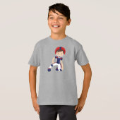 American Football, Niedlich Boy, Brown Hair, Rugby T-Shirt (Vorne ganz)