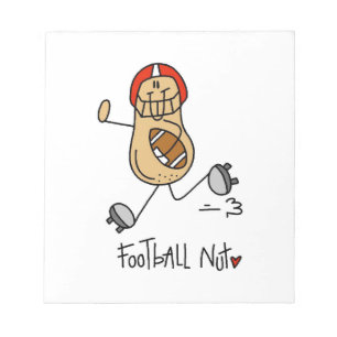 American-Football-Nuss-T-Shirts und Geschenke Notizblock