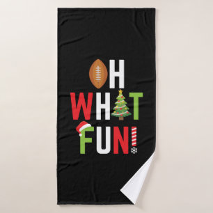 American Football Oh What Fun Holiday Christmas Badehandtuch