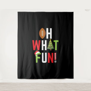 American Football Oh What Fun Holiday Christmas Wandteppich