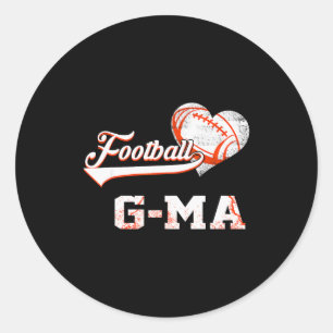 American-Football-Oma-Familien-American-Football-S Runder Aufkleber