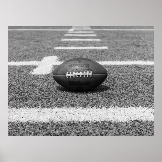American Football on Field Black and White Sports Poster (Vorne)