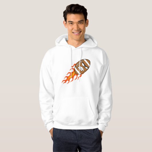 American Football on Fire Mens Hoodie (Vorne ganz)