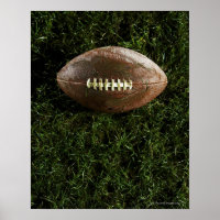 American football on grass, view from oben