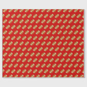 American Football on Red Geschenkpapier (Flach)