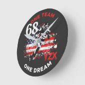 American Football, one team one dream Runde Wanduhr (Winkel)