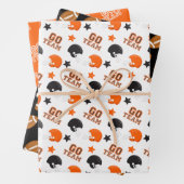 American Football Orange and Black Patterns Geschenkpapier Set (Beispiel)