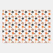 American Football Orange and Black Patterns Geschenkpapier Set (Vorderseite)