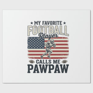 American-Football-Papaya-Vintage-Amerikanisches-Fl Geschenkpapier