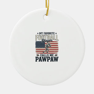 American-Football-Papaya-Vintage-Amerikanisches-Fl Keramik Ornament