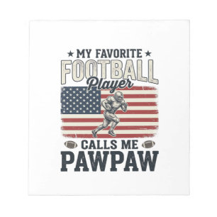 American-Football-Papaya-Vintage-Amerikanisches-Fl Notizblock