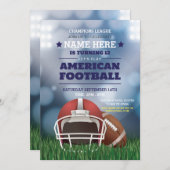 American Football Party Einladung zum Geburtstag (Vorne/Hinten)