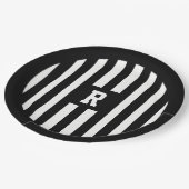 American Football Party Reference Stripe Plate Pappteller (Schrägansicht)