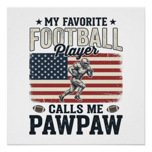 American-Football-Pawpaw-Vintage-Amerikanisches-Fl Poster