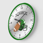 American Football Personalisiert Name Boys Room Große Wanduhr (Winkel)