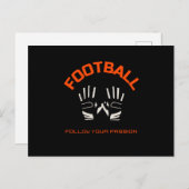 American Football Planet Vintag Rugby Ball Postkarte (Vorne/Hinten)