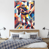 American Football Player Cubism Canvas Print Leinwanddruck (Insitu (Schlafzimmer))