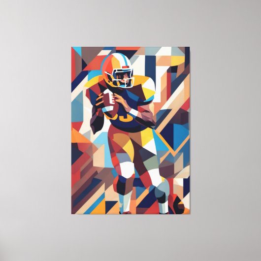 American Football Player Cubism Canvas Print Leinwanddruck (Vorderseite)