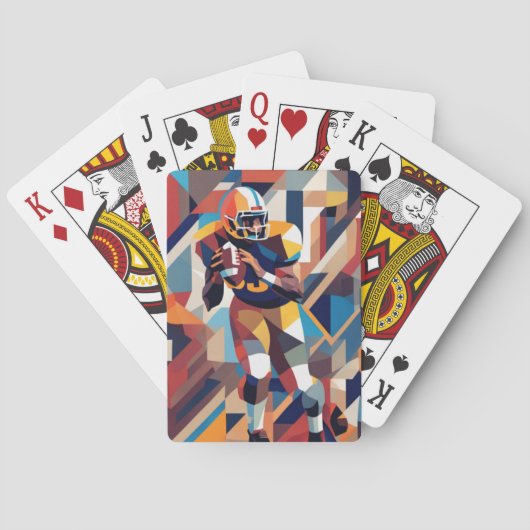 American Football Player Cubist Card Spielkarten (Rückseite)
