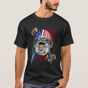 American Football Player Dolphin Us Patriotic Dolp T-Shirt