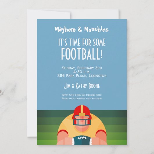 American Football Player Einladung (Vorderseite)