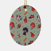 American Football Player Equipment mit Snacks Keramik Ornament (Rechts)