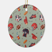 American Football Player Equipment mit Snacks Keramik Ornament (Links)