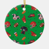 American Football Player Equipment mit Snacks Keramik Ornament (Vorne)