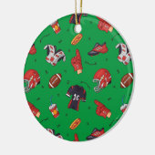 American Football Player Equipment mit Snacks Keramik Ornament (Links)