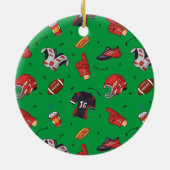 American Football Player Equipment mit Snacks Keramik Ornament (Hinten)