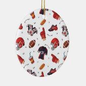 American Football Player Equipment mit Snacks Keramik Ornament (Rechts)
